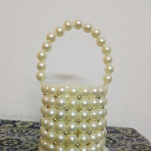 Classy white Pearl candy bag by Alishba Aura | handmade bag
